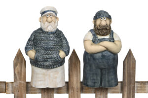 Zaunfigur Seemann, maritime Gartenkeramik Seefahrer Zaunhocker Matrose