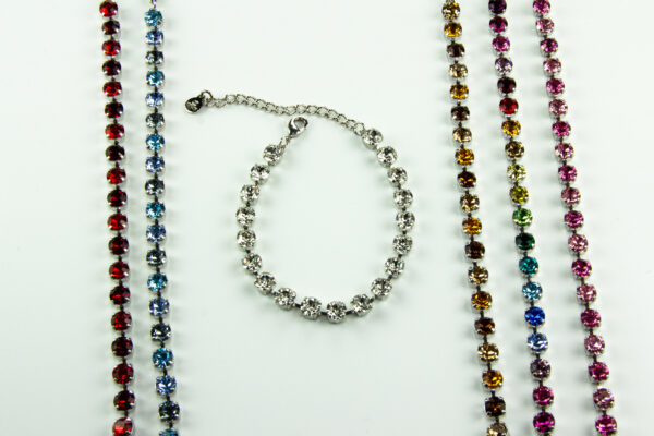 Kesselarmband mit Swarovski Kristallen - fein, rhondiniert