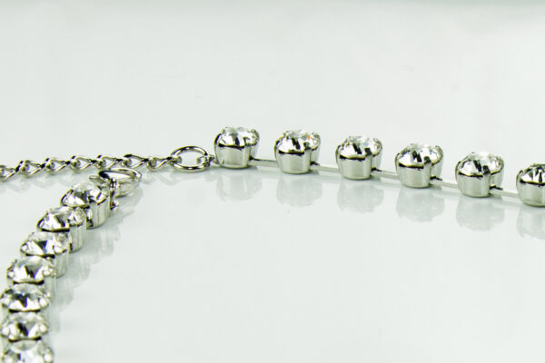 Set: Kesselkette und Armband mit Swarovski Kristallen          - fein, rhodiniert, verschiedene Farbvariationen – Bild 3