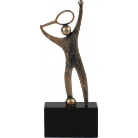 Tennis Pokal Badminton Skulptur - Metall-Resin Sportler Figur auf Mamorsockel - Metall-Resin Figur bet044