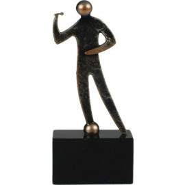 Dart Pokal Skulptur Darts- Minigolf, Golf Metall-Resin Sportler Figur auf Mamorsockel - Metall-Resin Figur