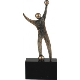 Volleyball Pokal Skulpturen - Metall-Resin Sportler Figur auf Mamorsockel - Metall-Resin Figur