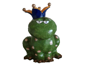 Mila Frosch Froschkönig Pappmache Figur Traumprinz