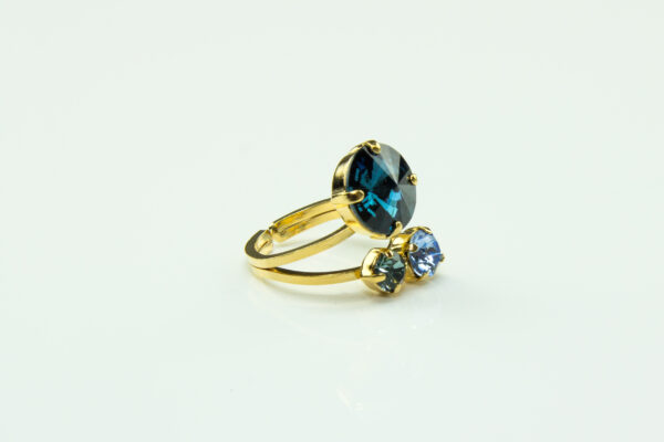 Ring mit Swarovski Kristallen - rhodiniert oder vergoldet – Bild 3