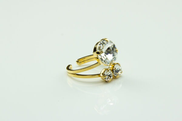 Ring mit Swarovski Kristallen - rhodiniert oder vergoldet – Bild 7