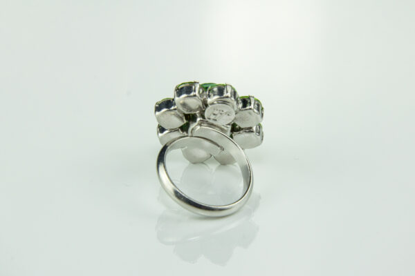 Rosenring mit Swarovski Kristallen - rhodiniert – Bild 6