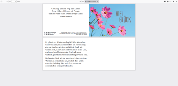Viel Glück Karte - Doppelkärtchen Glück