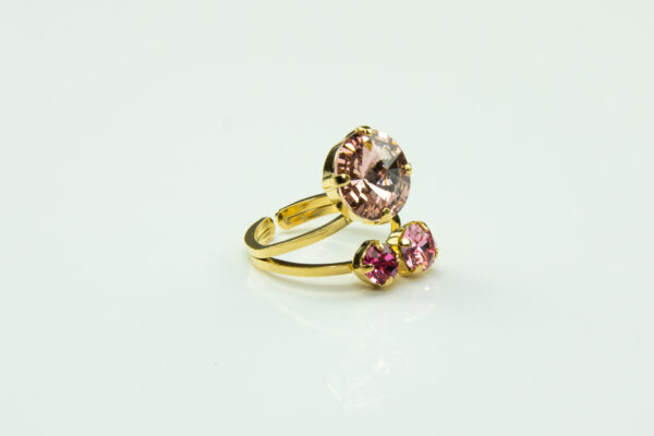 Ring mit Swarovski Kristallen - rhodiniert oder vergoldet – Bild 9