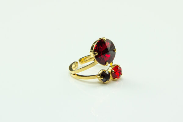 Ring mit Swarovski Kristallen - rhodiniert oder vergoldet – Bild 5