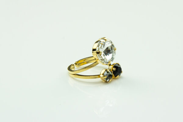 Ring mit Swarovski Kristallen - rhodiniert oder vergoldet – Bild 11