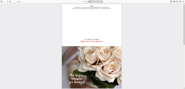 Doppelkarte Die besten Glückwünsche zur Hochzeit - Karte weiße Rosen zur Vermählung