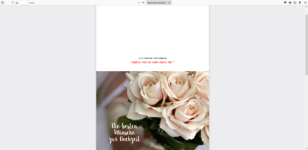 Doppelkarte Die besten Glückwünsche zur Hochzeit - Karte weiße Rosen