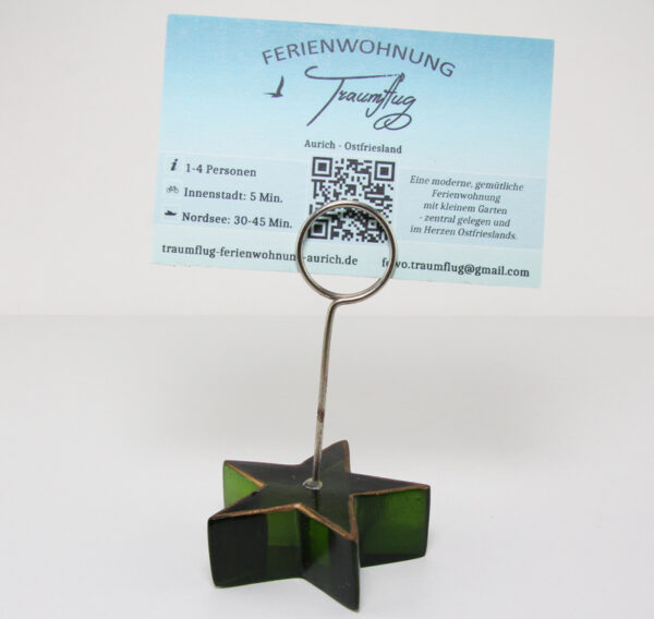 Kartenhalter Stern - Acyrlstern als Fotoclip, Notizhalter, Weihnachtsdeko, Geldklammer