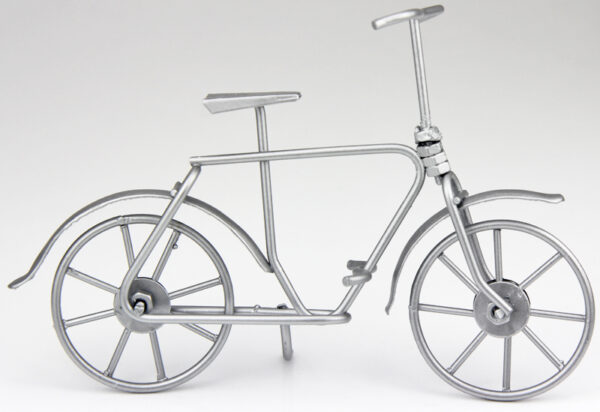 mini Fahrrad Skulptur in silber - Geldgeschenkidee