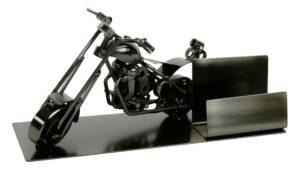 Visitenkartenhalter Motorrad Skulptur Harley - Kartenhalter Chopper, Metall