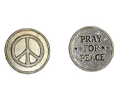 Friedenstaler Einkaufschip mit Friedenssymbol + Spruch - Pray for Peace