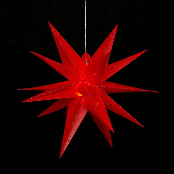 Outdoorstern rot Kunststoff Stern - Falkensteiner Adventsstern wetterfest inkl. LED Beleuchtung - 60 x 60 x 60 cm, 18 Spitzen s