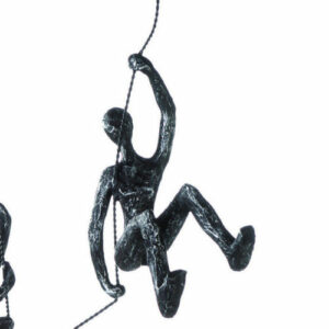 Skulptur Scramble - Mann am Seil kletternd -antik silber - Wanddeko oder Hängedeko