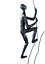 Skulptur Scramble - Mann am Seil kletternd -antik silber - Wanddeko oder Hängedeko ca. 50 cm