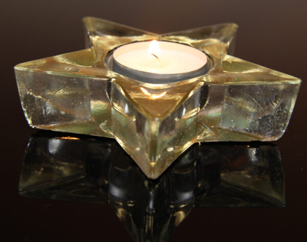 RÄDER Stern Teelicht aus Glas mit Blattgold oder Blattsilber – Bild 2
