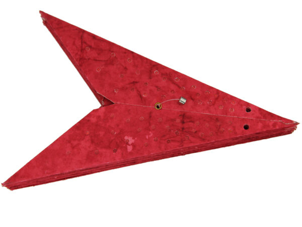 zusammengefalteter Papierstern rot 9 Zacken – Batik Anemone – Leuchtsterne 40 – 60 cm
